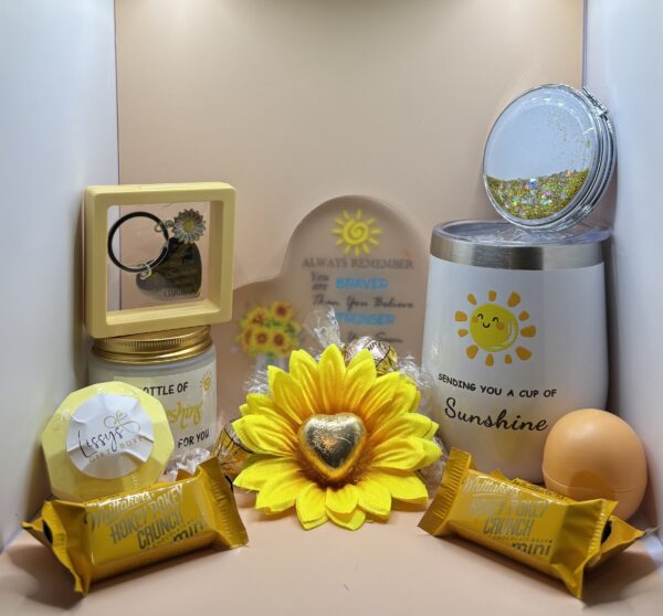A Giftbox designed for someone who loves yellow and sunflowers